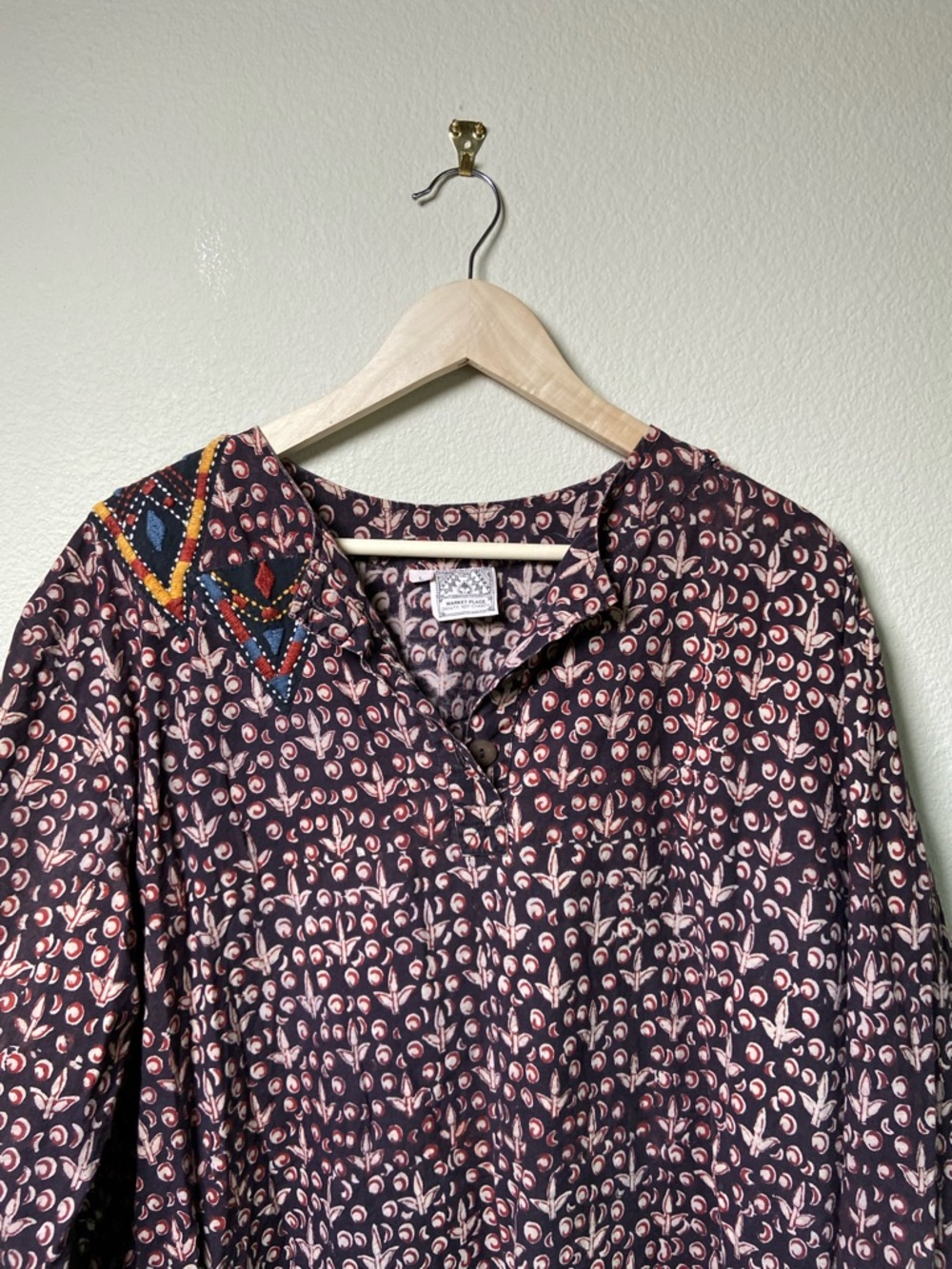Market Place Boho Embroidered Tunic - Picture 2 of 10
